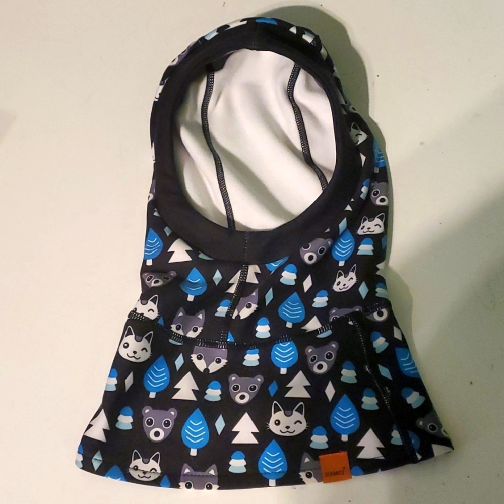Sunmeci toddler winter ski fleece hood hat with woodland animals